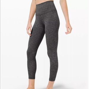 lululemon Wunder Under Leggings in Heathered Black